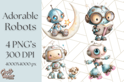 Robot Clipart, Soft Realistic Full Body Robot PNG Images Product Image 1