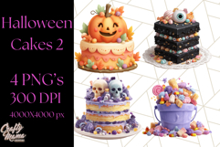 Realistic Halloween Cake Clipart PNG, Spooky Desserts Product Image 1
