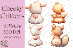 Cute Back View Sitting Animal Clipart PNG From Behind Product Image 1