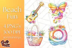 Bright Summer Clipart, Beach & Vacation PNG, Tropical Png Product Image 1