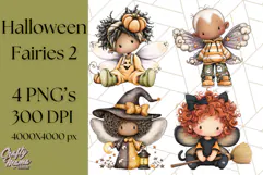 Halloween Fairy Clipart PNG, Spooky Cute Character Art Product Image 1