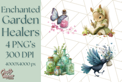 Enchanted Garden Healers Clipart PNG, Animal Plant Png Product Image 1