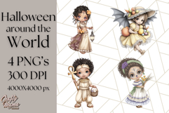 Halloween Around the World Clipart PNG, Fun Halloween Kids Product Image 1