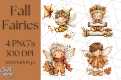 Fall Fairy Clipart PNG, Autumn Fairy People With Wings Product Image 1