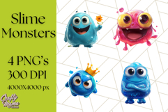 Slime Monster Clipart, Colorful Goo Graphics Png Product Image 1