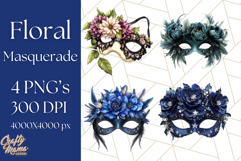 Vintage Garden Masquerade Floral Eye Mask PNG Clipart Product Image 1
