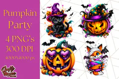 Pumpkin Party Halloween Clipart PNG, Cute Spooky Elements Product Image 1
