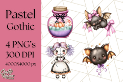 Pastel Goth Halloween PNG Clipart, Creepy Cute Art Product Image 1