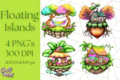 Bright Floating Island PNG Clipart for Fantasy Worlds & Maps Product Image 1