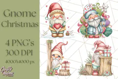 Scandinavian Christmas Gnomes Clipart PNG, Cute Gnome Png Product Image 1