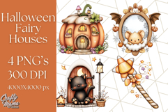 Halloween Fairy House Clipart PNG, Spooky Cottage Art Product Image 1