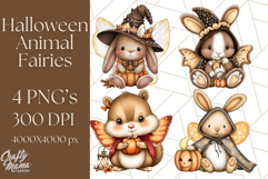 Halloween Fairy Animal Clipart PNG, Cute Spooky Creatures Product Image 1