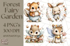Forest Fairy Garden Creatures PNG, Whimsical Woodland Art Product Image 1