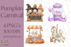 Creepy Carnival Halloween Clipart PNG with Hayride Art Product Image 1
