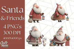 Santa Claus Clipart, North Pole Holiday PNG Graphics Product Image 1