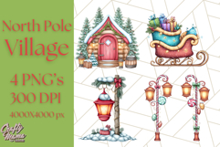 Christmas North Pole Village PNG Clipart, Cute Holiday Art Product Image 1