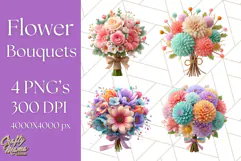 Pastel Flower Bouquet PNG Clipart, Elegant Floral Art Product Image 1