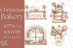 Christmas Sweet Shoppe Clipart PNG, Pastel Bakery Art Product Image 1