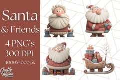 Santa Claus Clipart, North Pole Holiday PNG Graphics Product Image 1