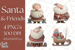 Santa Claus Clipart, North Pole Holiday PNG Graphics Product Image 1