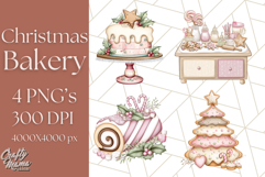 Christmas Sweet Shoppe Clipart PNG, Pastel Bakery Art Product Image 1