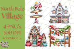 Christmas North Pole Village PNG Clipart, Cute Holiday Art Product Image 1