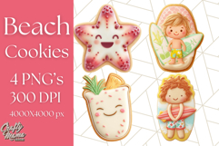 Summer Cookie Character PNG, Cute Beach Clipart Tropical Png Product Image 1