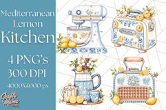 Mediterranean Cottagecore Kitchen PNG Clipart with Lemons Product Image 1