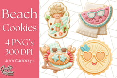 Summer Cookie Character PNG, Cute Beach Clipart Tropical Png Product Image 1