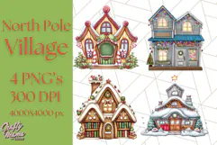 Christmas North Pole Village PNG Clipart, Cute Holiday Art Product Image 1