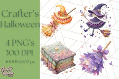 Kawaii Halloween Clipart Cute Kids and Candy Elements Png Product Image 1