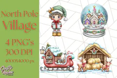 Christmas North Pole Village PNG Clipart, Cute Holiday Art Product Image 1