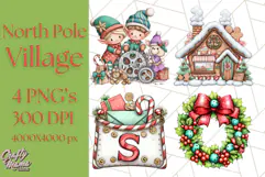 Christmas North Pole Village PNG Clipart, Cute Holiday Art Product Image 1