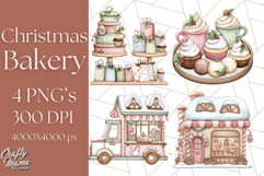 Christmas Sweet Shoppe Clipart PNG, Pastel Bakery Art Product Image 1