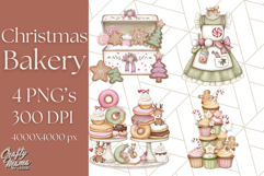 Christmas Sweet Shoppe Clipart PNG, Pastel Bakery Art Product Image 1