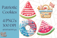 Fourth of July Cookie PNG, Patriotic Clipart USA Treats Png Product Image 1