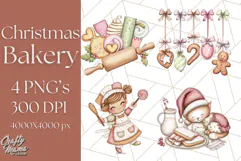 Christmas Sweet Shoppe Clipart PNG, Pastel Bakery Art Product Image 1