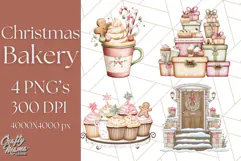 Christmas Sweet Shoppe Clipart PNG, Pastel Bakery Art Product Image 1