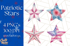 Patriotic Star Clipart PNG, Stars 4th of July PNG Graphic Product Image 1