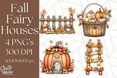 Fall Fairy House Clipart PNG, Autumn Homes and Decor Product Image 1