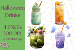 Halloween Drink Clipart PNG, Spooky Cute Beverage Art Product Image 1