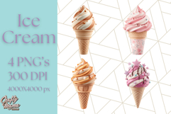 Ice Cream Clipart PNG, Summer Treats Clip Art, Swirl Cone Product Image 1
