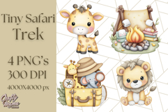 Cute Safari Animal Clipart PNG for Kids, African Wildlife Product Image 1