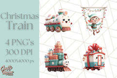 Christmas Train Ride PNG Clipart with Yeti and Elves Product Image 1