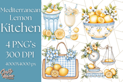 Mediterranean Cottagecore Kitchen PNG Clipart with Lemons Product Image 1
