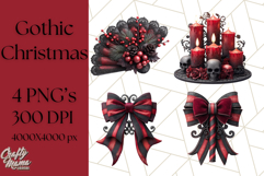 Gothic Christmas Clipart Dark Holiday PNG, Dark Christmas Product Image 1