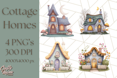 Whimsical Cottagecore Cottage PNG Clipart, Fairy House Png Product Image 1