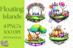 Bright Floating Island PNG Clipart for Fantasy Worlds & Maps Product Image 1