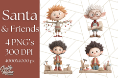 Santa Claus Clipart, North Pole Holiday PNG Graphics Product Image 1