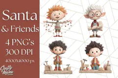 Santa Claus Clipart, North Pole Holiday PNG Graphics Product Image 1
